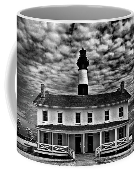 Infrared Coffee Mug featuring the photograph Bodie Island in black and white by Anthony M Davis