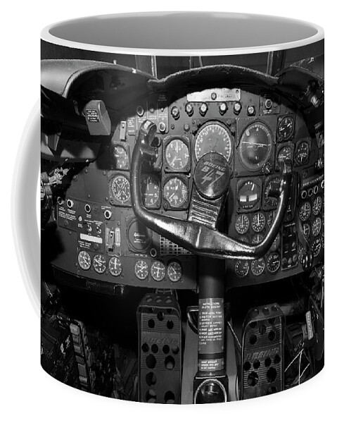 B47 Coffee Mug featuring the photograph Boeing B47 Cockpit by Chris Smith