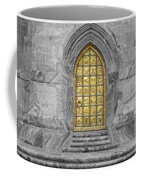 Bok Tower Bell Chamber Bronze Door Coffee Mug featuring the photograph Bok Tower Bell Chamber Bronze Door X100 by Rich Franco