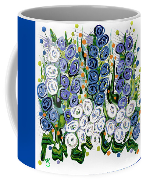 Floral Painting Coffee Mug featuring the painting Bonnie Blue Bells by Jane Crabtree