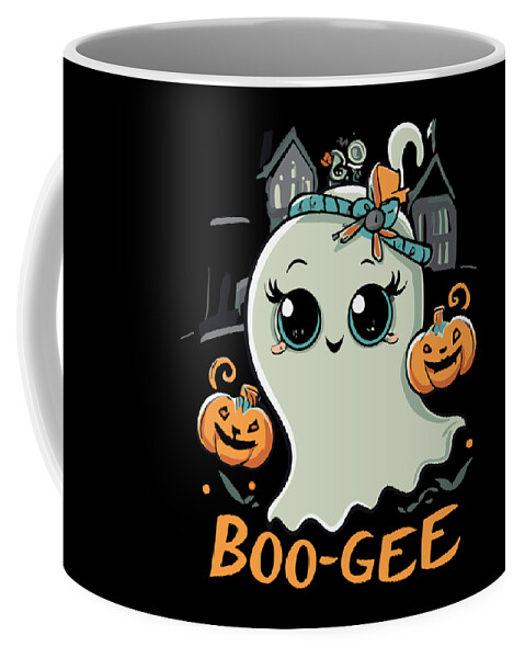 Halloween Coffee Mug featuring the digital art Boo Gee Cute Halloween Ghost by Flippin Sweet Gear