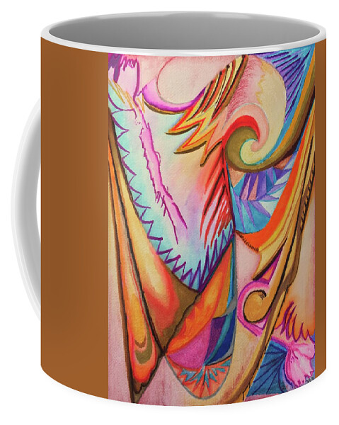 Impressionist Coffee Mug featuring the drawing Boomerang by Suzanne Udell Levinger