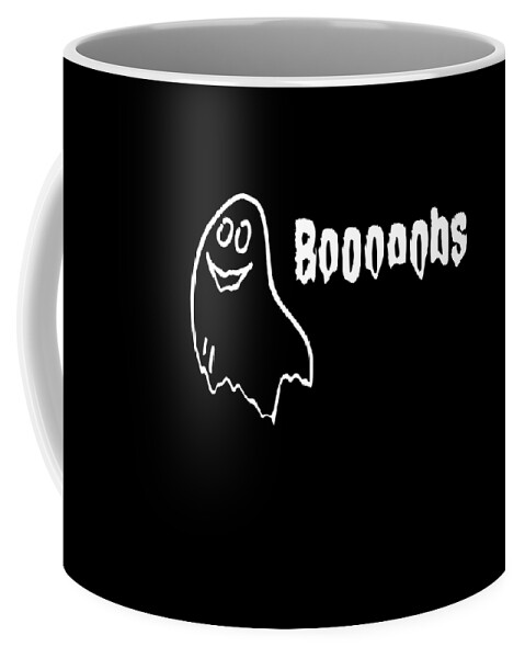 Cool Coffee Mug featuring the digital art Booooobs Boo Halloween Ghost by Flippin Sweet Gear