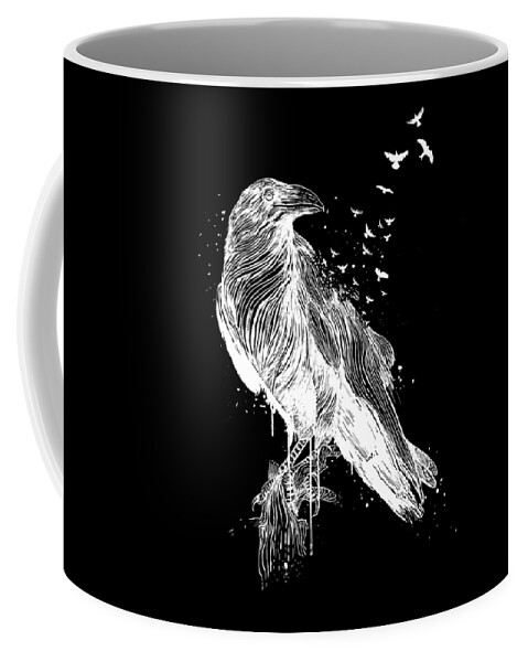 Birds Coffee Mug featuring the drawing Born to be free II by Balazs Solti