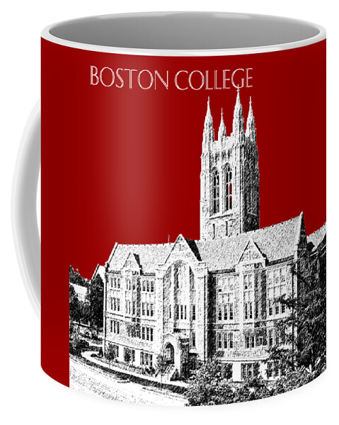 University Coffee Mug featuring the digital art Boston College - Maroon by DB Artist