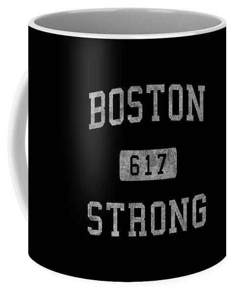 Funny Coffee Mug featuring the digital art Boston Strong Retro by Flippin Sweet Gear
