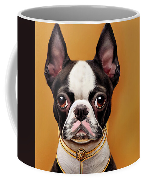 Boston Terrier Coffee Mug featuring the mixed media Boston Terrier Collection 1 by Marvin Blaine