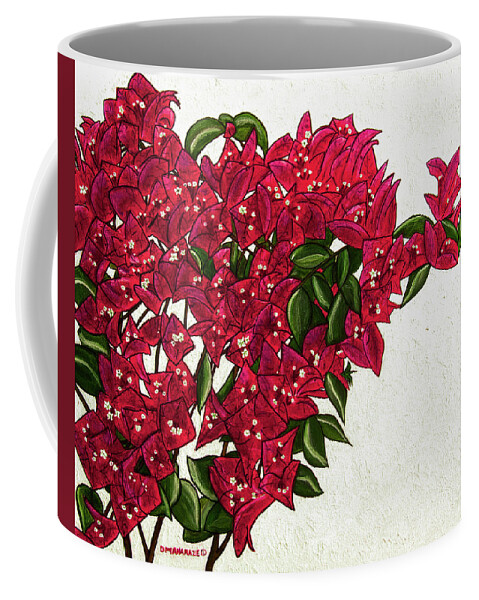 Floral Coffee Mug featuring the painting Bougainvillea by Donna Manaraze
