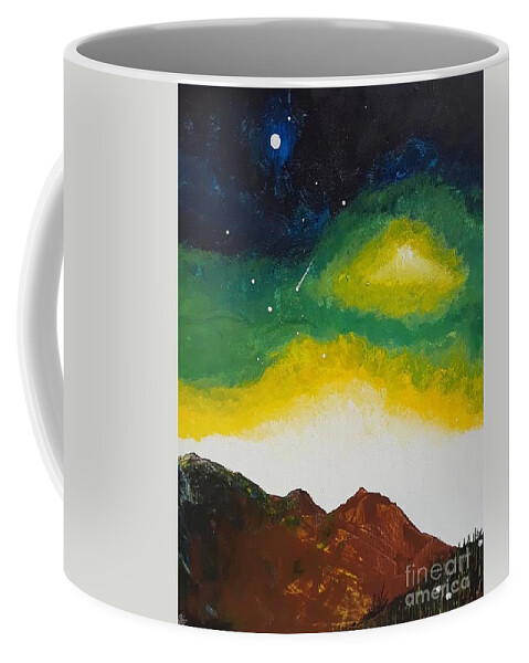 Yellow Coffee Mug featuring the painting Boundless by April Reilly