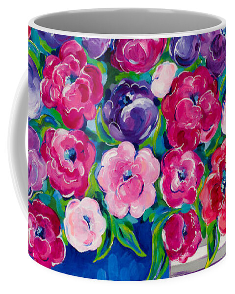 Flower Bouquet Coffee Mug featuring the painting Bountiful by Beth Ann Scott