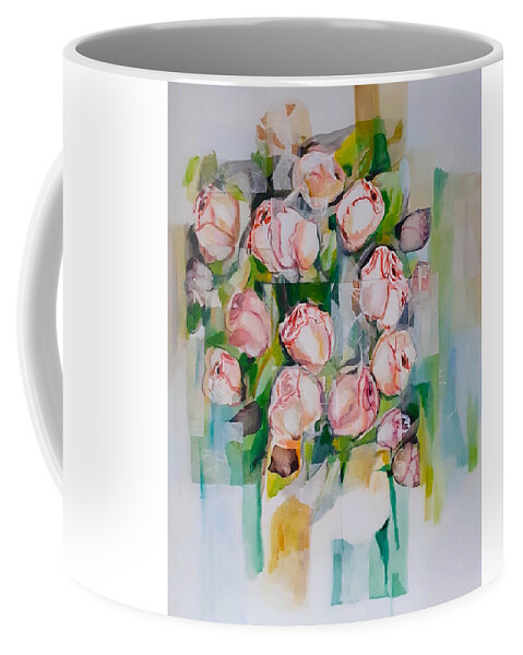 Silk Paper Coffee Mug featuring the mixed media Bouquet Of Roses by Carolina Prieto Moreno