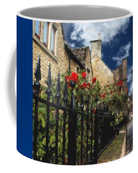 Bourton-on-the-water Coffee Mug featuring the photograph Bourton Red Roses by Brian Watt