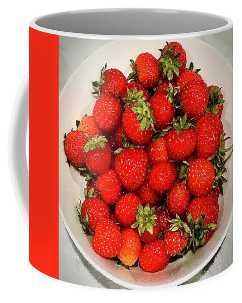 Garden Coffee Mug featuring the photograph Bowl of Freshly Picked Garden Strawberries by Gordon James