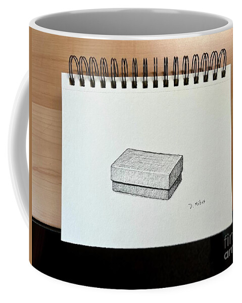  Coffee Mug featuring the drawing Box Sketch Practice by Donna Mibus