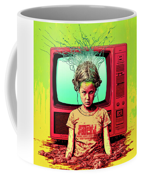 Brainwash Coffee Mug featuring the digital art Brainwash surreal psychedelic art 01 by Matthias Hauser