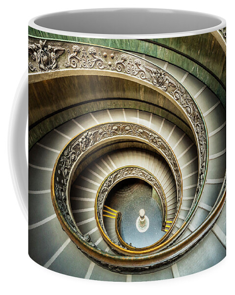 Bramante Staircase Coffee Mug featuring the photograph Bramante Spiral Staircase Vatican City by Neale And Judith Clark