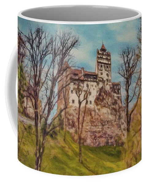 Bran Coffee Mug featuring the painting Bran Castle by Jeffrey Kolker