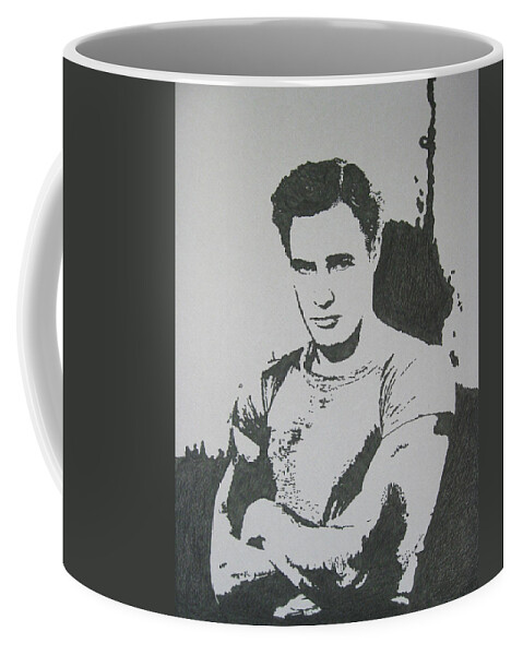 Marlon Brando Coffee Mug featuring the drawing Brando by Lynet McDonald