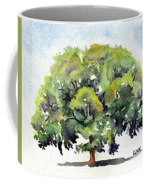 Tree Coffee Mug featuring the painting Brazos Oak No 3 by Wendy Keeney-Kennicutt