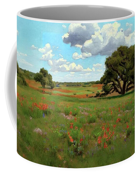 Landscape Coffee Mug featuring the digital art Brazos River Valley by Stacey Mayer