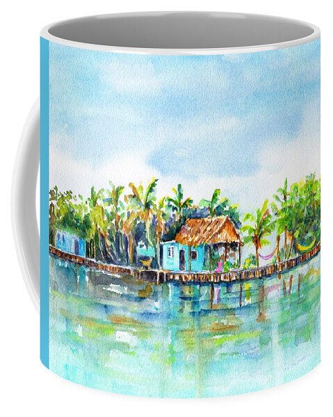 Belize Coffee Mug featuring the painting Bread and Butter Caye Belize by Carlin Blahnik CarlinArtWatercolor