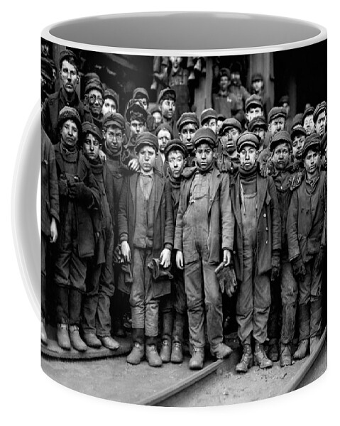 Breaker Boys Coffee Mug featuring the photograph Breaker Boys Of The Pennsylvania Coal Company - Lewis Hine 1911 by War Is Hell Store