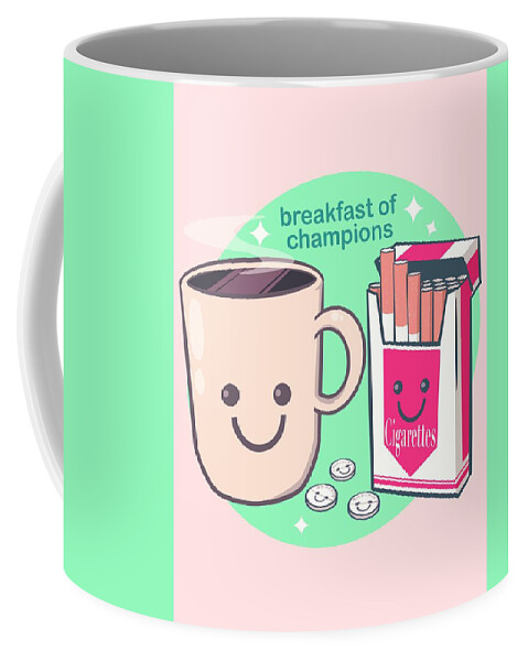 Coffee Coffee Mug featuring the drawing Breakfast of Champions by Ludwig Van Bacon