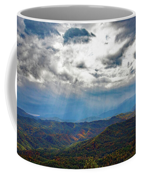 Clouds Coffee Mug featuring the photograph Breaking Through by Gina Fitzhugh