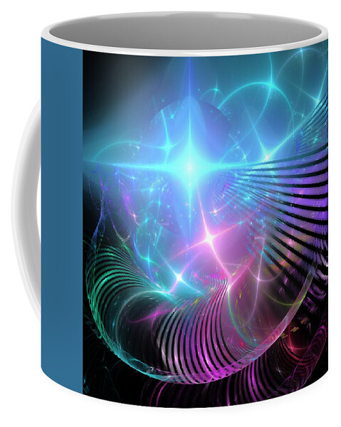 Celestial Coffee Mug featuring the digital art Breaking Through the Portal by Svetlana Nikolova