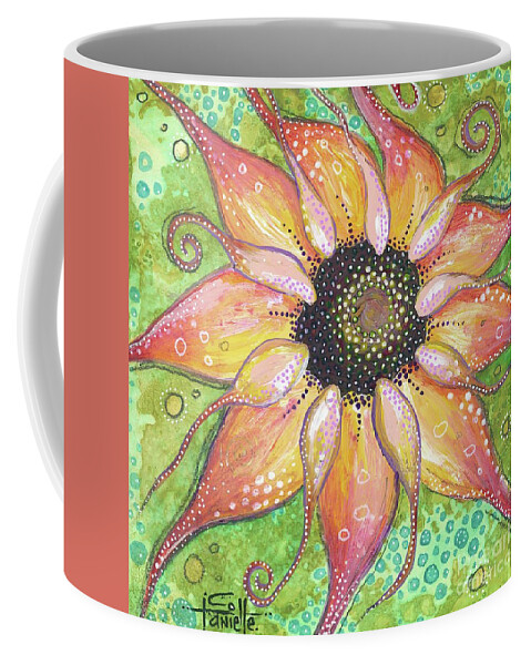 Sunflower Painting Coffee Mug featuring the painting Breathe In the New You by Tanielle Childers