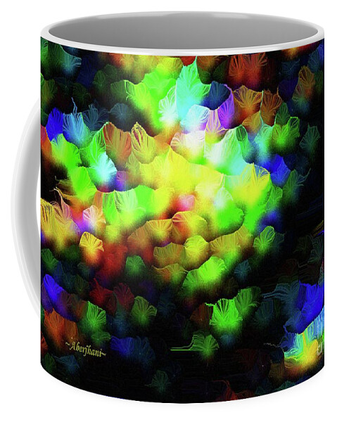 Silk-featherbrush Coffee Mug featuring the painting Breathing in Love and Breathing out Light by Aberjhani