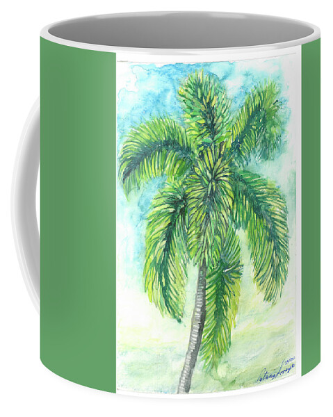 Palm Trees Coffee Mug featuring the painting Breeze by Patricia Arroyo