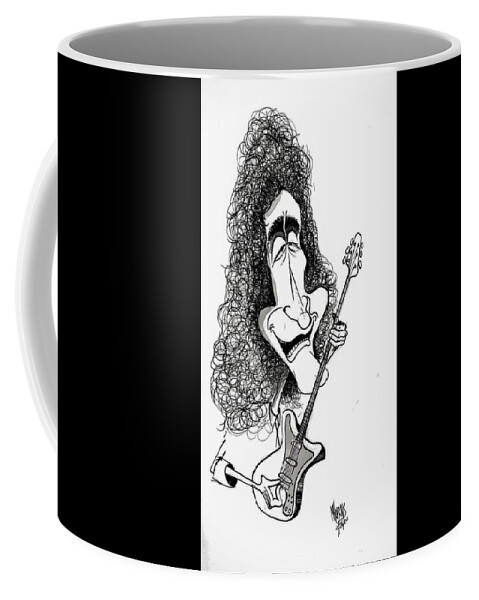 Queen Coffee Mug featuring the drawing Brian May by Michael Hopkins