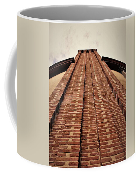 Brick Chimney Sky Coffee Mug featuring the photograph Brick Chimney by John Linnemeyer