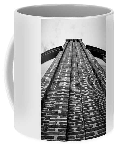 Brick Chimney B&w Sky Coffee Mug featuring the photograph Brick Chimney2 by John Linnemeyer