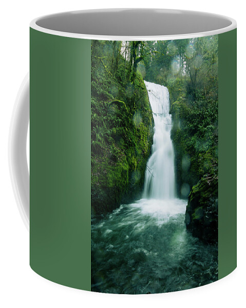Waterfalls Coffee Mug featuring the photograph Bridal Veil Falls in rain by Aashish Vaidya