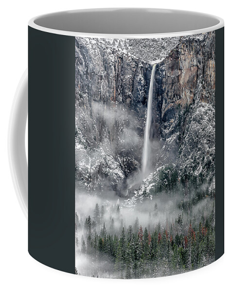 Bridalveil Fall Coffee Mug featuring the photograph Bridalveil Fall in the fog by Rudy Wilms