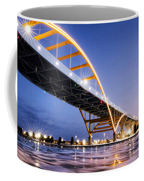 Milwaukee Wis Wi Wisconsin Bridge Horn Heon New York Us Usa America Chicago Los Angelo's Coffee Mug featuring the photograph Bridge To Nowhere by Windshield Photography