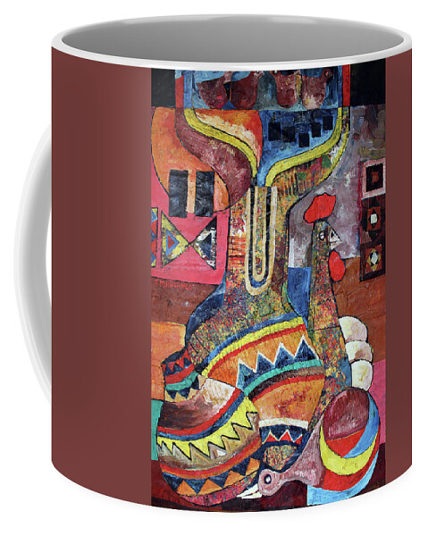 Coffee Mug featuring the painting Bright Sunny Day by Speelman Mahlangu