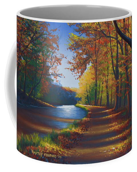 Acrylic Coffee Mug featuring the painting Brilliant Path by Timothy Stanford