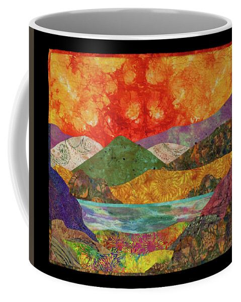 Fiber Art Coffee Mug featuring the mixed media Brilliant Sky by Vivian Aumond