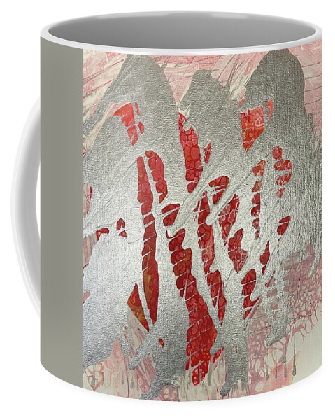 Metallic Coffee Mug featuring the painting Broken hearts club by Nicole DiCicco