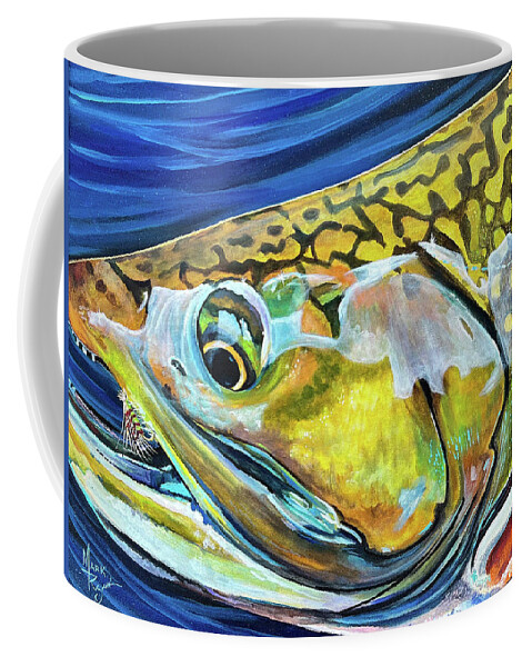 Trout Coffee Mug featuring the painting Brook Trout by Mark Ray