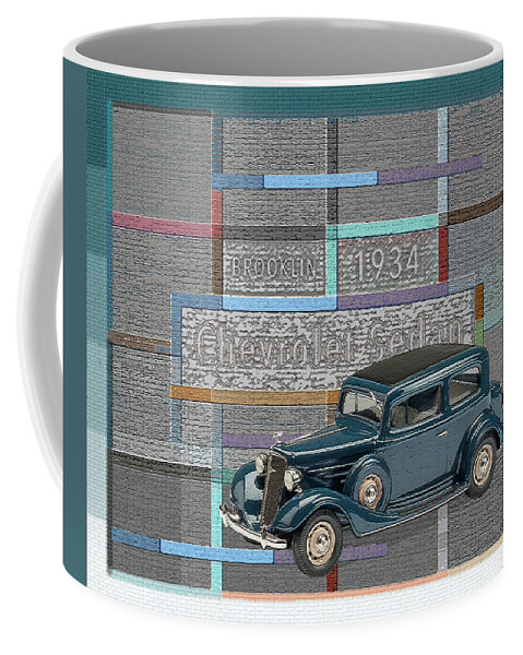 Brooklin Models Coffee Mug featuring the digital art Brooklin Models / Chevrolet Sedan by David Squibb