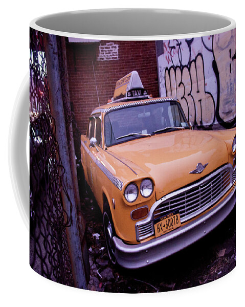 Brooklyn Coffee Mug featuring the photograph Brooklyn Retro Taxi by Chris Goldberg