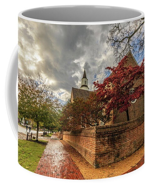 Bruton Parish Coffee Mug featuring the photograph Bruton Parish Church in Fall by Rachel Morrison