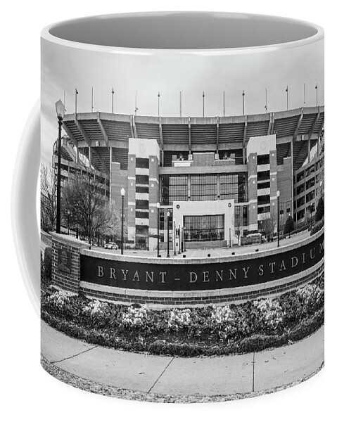Alabama Coffee Mug featuring the photograph Bryant-Denny Stadium Black and White by John McGraw