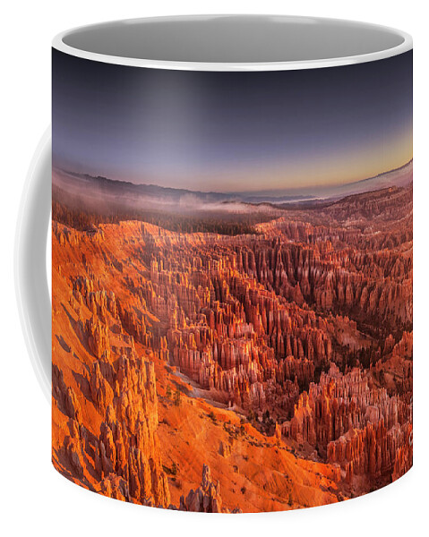 Bryce Canyon National Park Coffee Mug featuring the photograph Bryce Canyon amphitheatre at sunrise Utah by Neale And Judith Clark