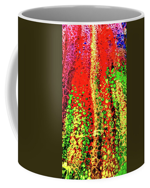 Bubbles.rainbow Coffee Mug featuring the painting Bubble Up by Anna Adams