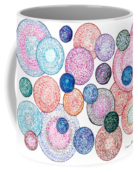 Bubbles Coffee Mug featuring the painting Bubbles by Ramona Matei